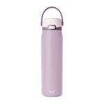 Pale lilac and mauve water bottle with a gradient of dusty purple and lavender hues, featuring a soft muted color palette.