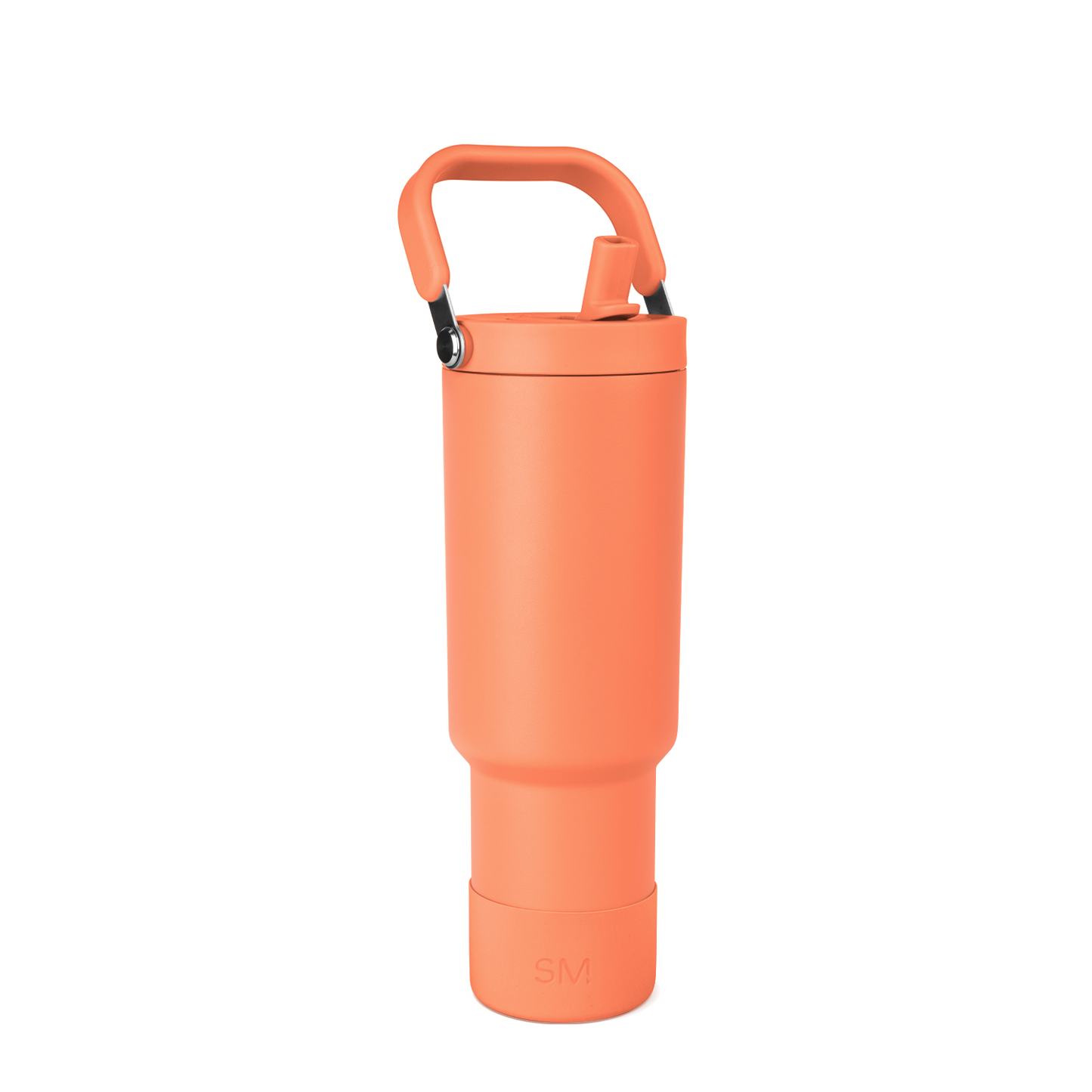 Coral orange water bottle with black accents, TRPV-SCH-40-CLM-M model